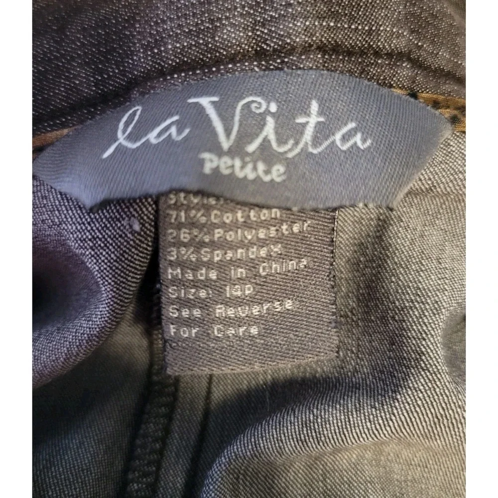 La Vita cropped wide leg Pants pin stripe Business Casual Dress trousers size 8‎